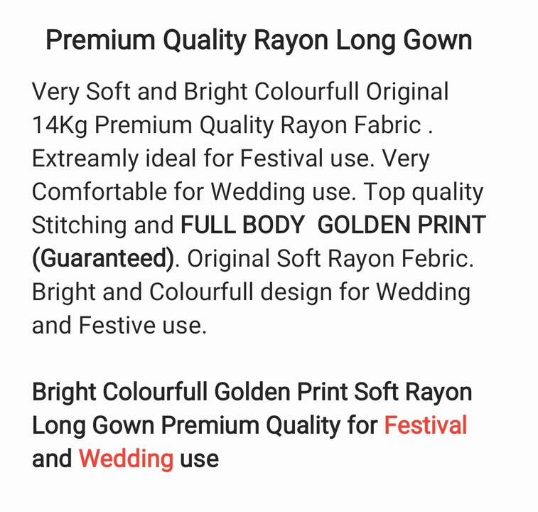 14 Kg Rayon Long Gown uploaded by business on 5/9/2022
