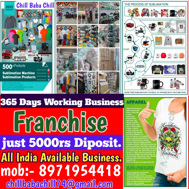 Post image Franchise available 60/40 commission ask how WhatsApp