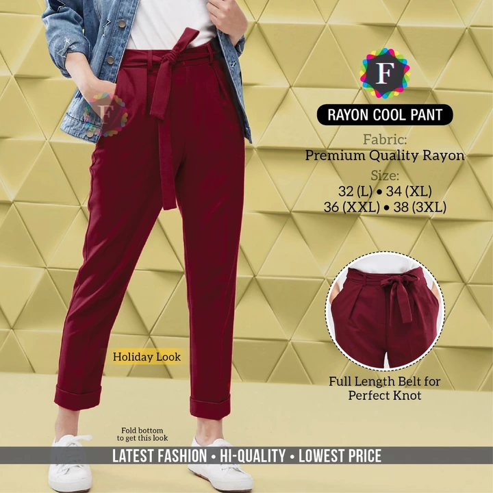 Post image Rayon Cool Pant 
Good for Summer 
For order and dispatch pls whatsapp @ 9910946363