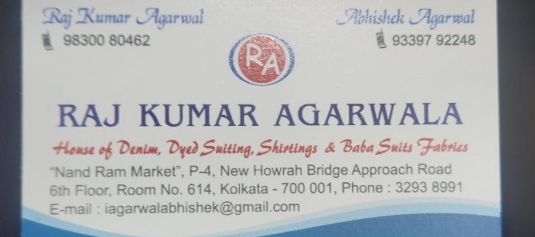 Visiting card store images of M/s. Abhishek Kumar Agarwala