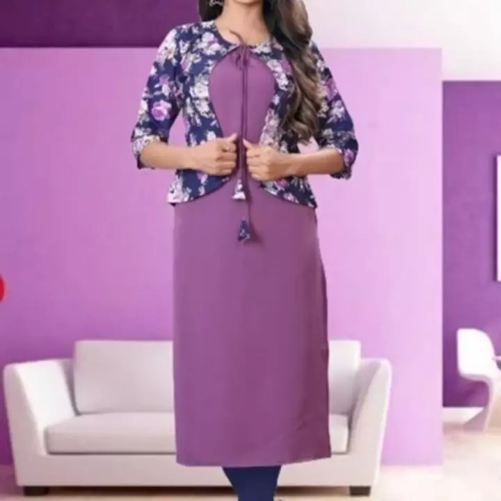 Post image Unique Printed American Creape Casual Kurtis With Jacket