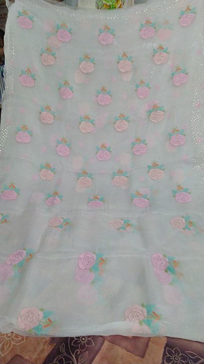 Saree on pure organza uploaded by business on 10/25/2020