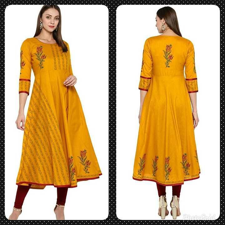 Post image Whtsapp on 7838434362
Fabric: cotton
Style : anarkali 
Size: S to xxl (38-46)
We also provide single piece for resellers ...