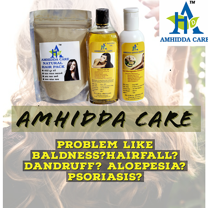 Hair care products which includes hair pack, hair oil and ginger shampoo uploaded by AMHIDDA CARE on 10/25/2020