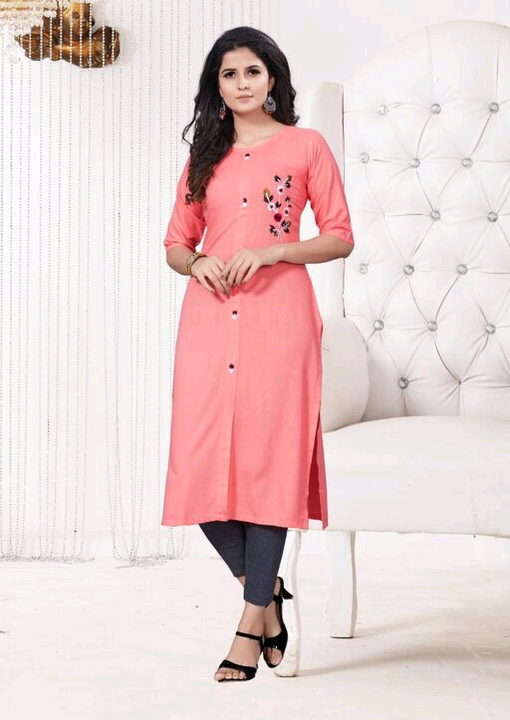 Post image Kurti
Name: Kurti
Fabric: Cotton Blend
Sleeve Length: Three-Quarter Sleeves
Pattern: Solid
Combo of: Single
Sizes:
S (Bust Size: 36 in) 
M (Bust Size: 38 in) 
L (Bust Size: 40 in) 
XL (Bust Size: 42 in) 
XXL (Bust Size: 44 in) 

*Contact me 7976908536*