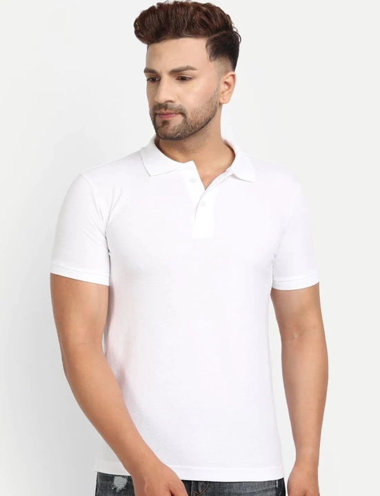 White polo collar Tshirt  uploaded by business on 5/10/2022