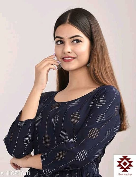 Prathmikta women's rayon flared kurta uploaded by amazing shop  on 10/25/2020