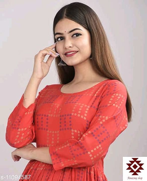 prathmikta women's rayon flared kurta uploaded by amazing shop  on 10/25/2020
