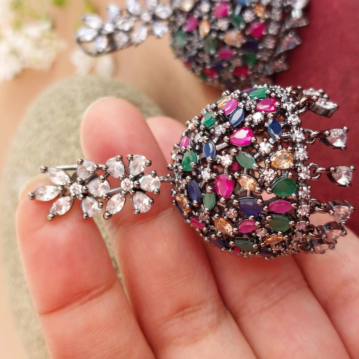 Post image I want 20 pieces of Looking for CZ/AD jhumkas manufacturer .