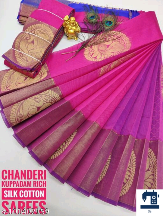 Chanderi kuppadam rich silk cotton saree uploaded by business on 5/10/2022