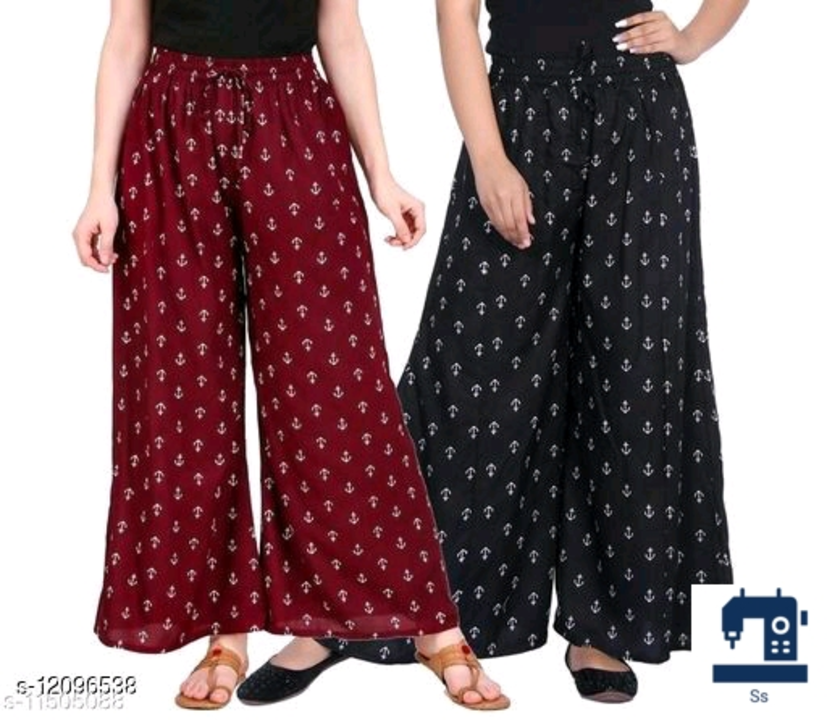 Trendy fancy rayon women's palazzos combos uploaded by business on 5/10/2022