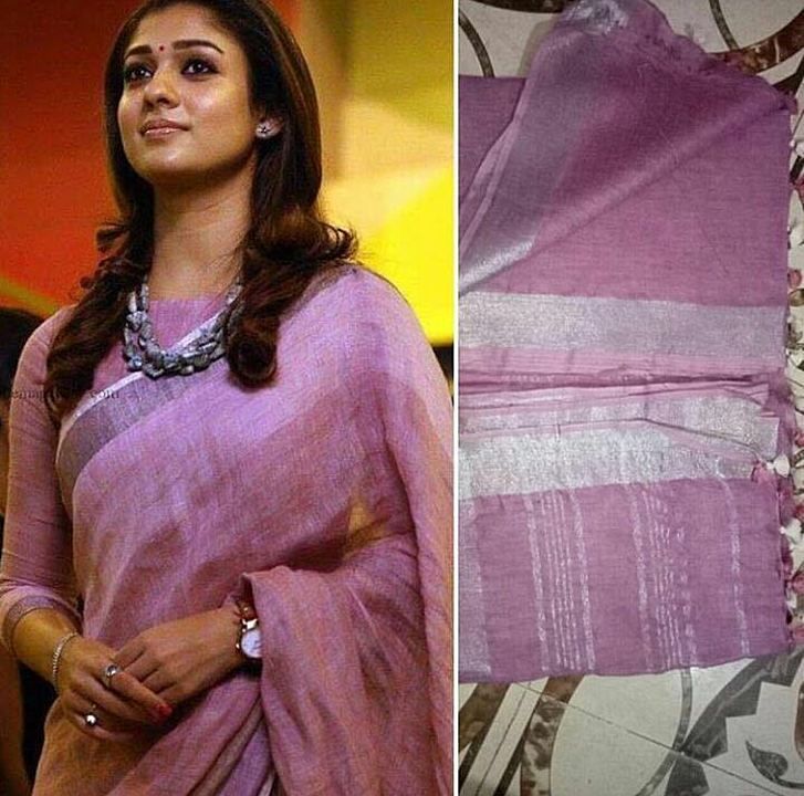 Linen by linen handloom saree  uploaded by business on 6/17/2020