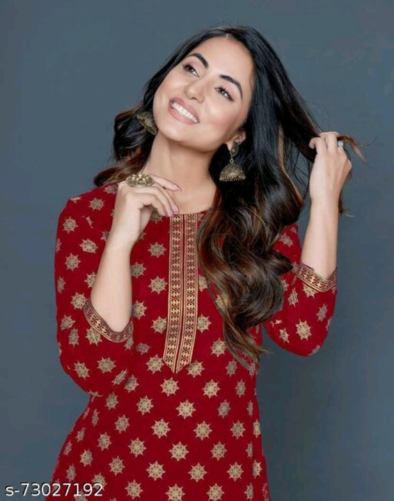 Printed rayon kurti with palazzo uploaded by business on 5/11/2022