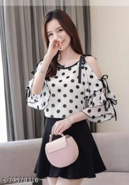 Casual Polka Print Women White Top uploaded by Online products selling on 5/12/2022
