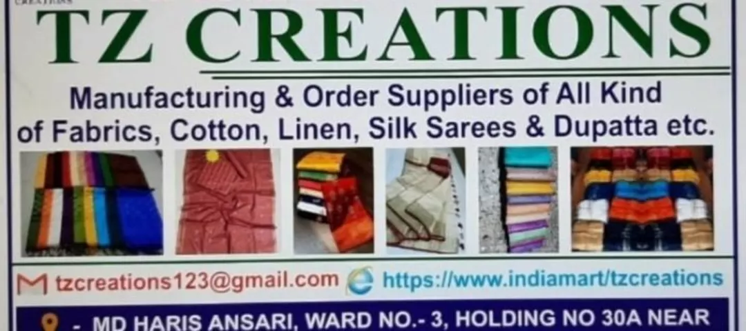 Visiting card store images of TZ Creations
