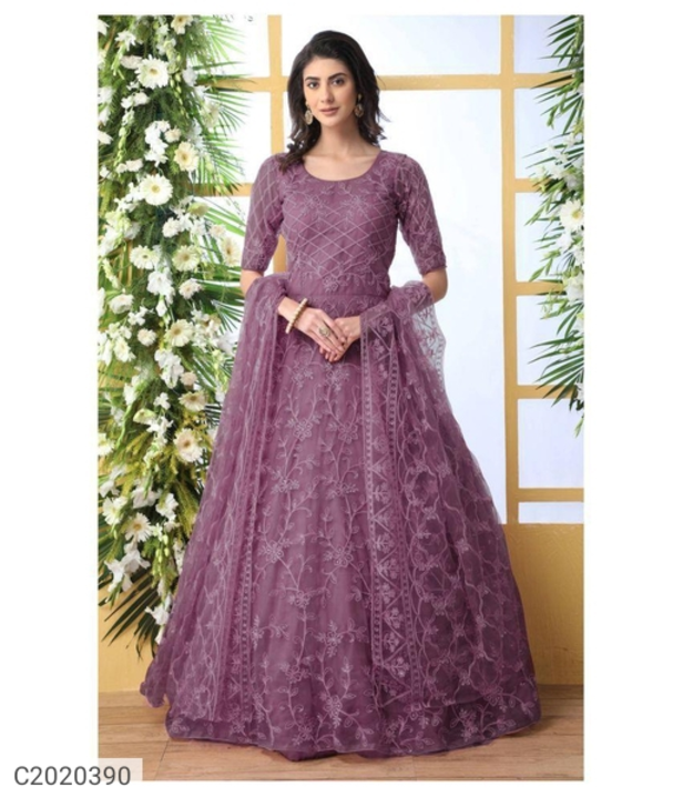 Gorgeous Embroidered Net Gown With Dupatta uploaded by business on 5/12/2022