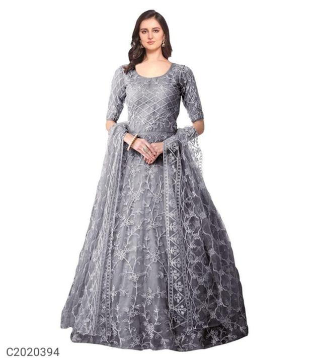 Gorgeous Embroidered Net Gown With Dupatta uploaded by business on 5/12/2022