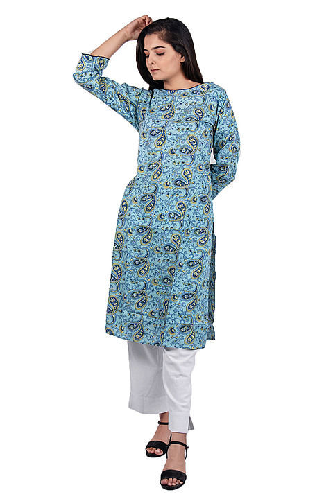 NEELO kurti fabric Royan Pirinted Lingh 42" uploaded by business on 10/25/2020