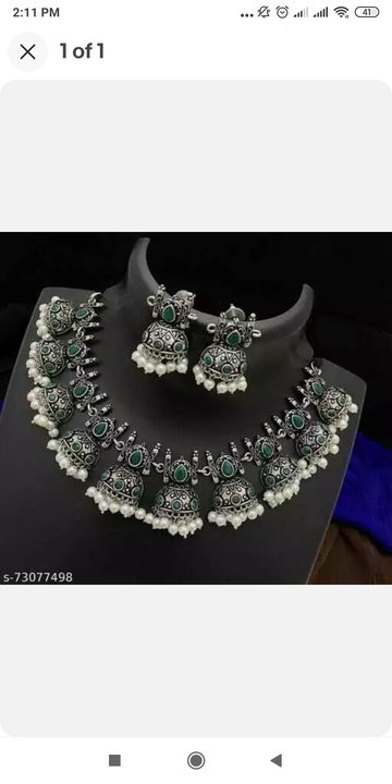 Post image Oxidized Brass Stunning Party Wear Necklace with Jhulas Earring