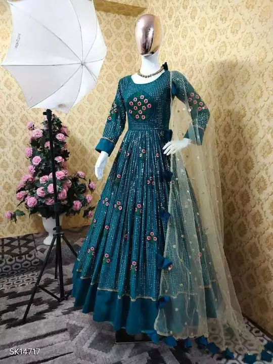 Post image Catalog Name: *Gown*

👉💥*LUNCHING NEW ĐĚSIGNER PARTY WEAR LOOK NEW 3 COLOURS*💥👌🎊

🧵 *FABRICS DETAIL* 🧵

👗 *GOWN FABRIC* :FAUX GEORGETTE WITH EMBROIDERY 5 mm SEQUENCE WORK WITH SLEEVES 
👗 *GOWN INNER* : MICRO COTTON 
👗 *GOWN SIZE* : UP TO 42 XL FREE SIZE  *(FULLY STITCHED)*
👗 *GOWN LENGTH* : 55 INC
👗 *GOWN FLAIR *     : 3 mtr

👗 *BOTTOM FABRIC* : MICRO COTTON *(UNSTITCHED)*

👗 *DUPATTA FABRIC* :SOFT BUTTER FLY NET WITH EMBROIDERY SEQUENCES BOOTI WORK WITH TAM-TAM LATKAN
👗*DUPATTA LENGTH:* 2.10mtr

⚖️ *WEIGHT*    :950 gm

✅💥💃*FULL STOK REDY TO SHIP*💃



🎊💕*ONE LEVEL UP*💕🎊
🎊👌*A ONE QUALITY*👌🎊
              ✅🧶🥇🧶✅



*Price: ₹1810 ~₹2910~ (38% off)*
_*Free COD! Free Shipping! Easy Returns!*_

(good quality items, at wholesale prices)