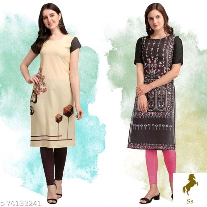 Post image Dhyan Tex Kurti For Girls &amp; Woman's
Name: Dhyan Tex Kurti For Girls &amp; Woman's
Fabric: Crepe
Sleeve Length: Short Sleeves
Pattern: Printed
Combo of: Combo of 2
Sizes:
S (Bust Size: 36 in, Size Length: 44 in) 
M (Bust Size: 38 in, Size Length: 44 in) 
L (Bust Size: 40 in, Size Length: 44 in) 
XL (Bust Size: 42 in, Size Length: 44 in) 
XXL (Bust Size: 44 in, Size Length: 44 in) 

Country of Origin: India