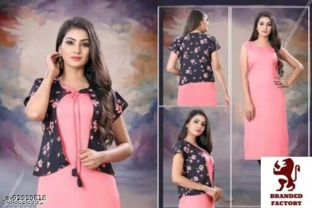 Crepe kurti with koti uploaded by business on 5/13/2022