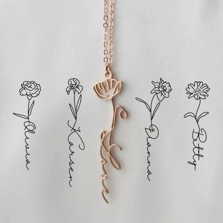 Flower Name Necklace uploaded by business on 5/13/2022