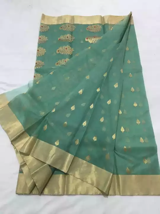 Pure chanderi fancy saree uploaded by business on 5/13/2022