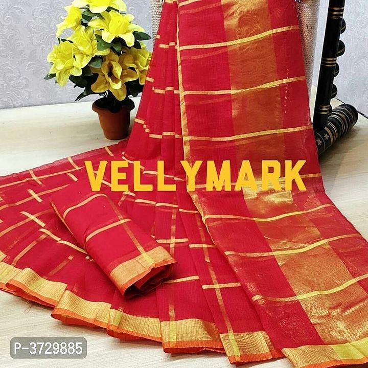 Kota Doriya Cotton Saree with running  blause piece  uploaded by business on 10/26/2020