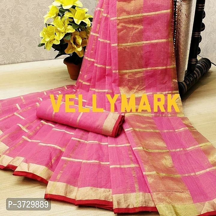 Kota Doriya Cotton Saree with running  blause piece  uploaded by business on 10/26/2020