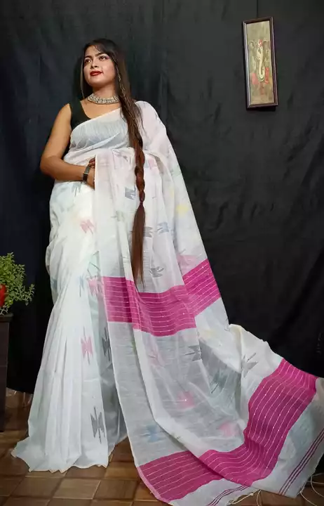 Handloom hand work saree with blouse piece  uploaded by Manorama Sharee House on 5/14/2022