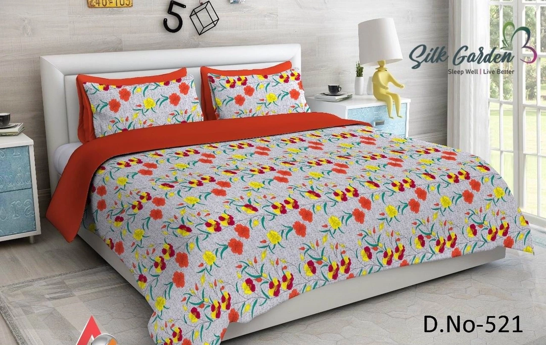 Post image Double Bedsheet with 2 pillow cover 140/-