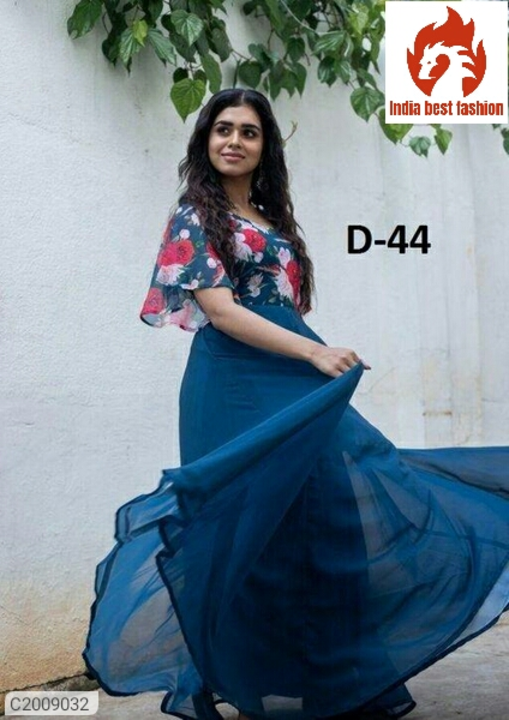 *Product Name:* Beautiful  Printed Georgette Gown

*Details:*
Description: 1 Piece of Gown Fabric :G uploaded by Mansi vishwakarma on 5/15/2022