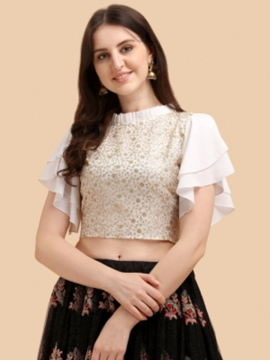Adokedo Party Embellished Women White Top uploaded by Online products selling on 5/15/2022
