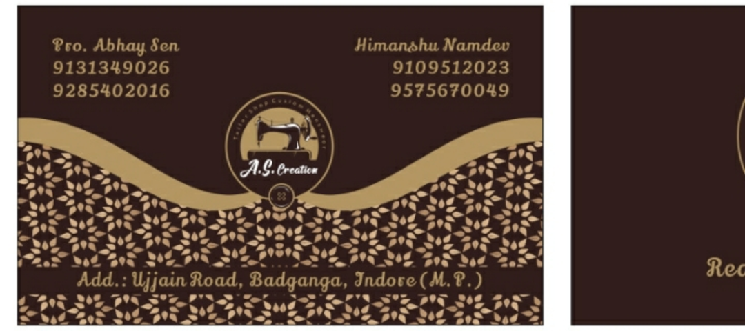 Visiting card store images of Readymade and reatil coat pent, Modi jakit, indo
