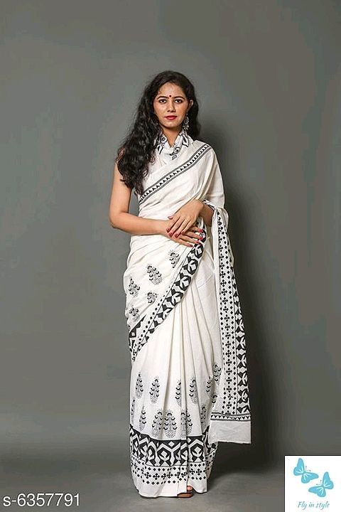 Stylish printed mul-cotton saree with blouse piece uploaded by business on 10/26/2020