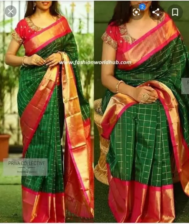 Chanderi Mothi Checks Sarees  uploaded by L & S GOODS CO on 5/16/2022
