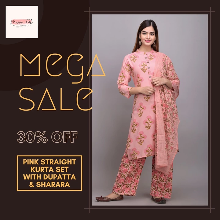 Embroidered Straight Kurta With Pant and Duppata set uploaded by Morvi Retail Pvt. Ltd. on 5/17/2022