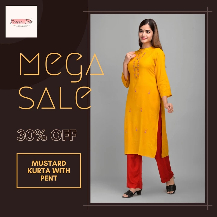 YELLOW KURTA WITH RED PANT uploaded by Morvi Retail Pvt. Ltd. on 5/17/2022