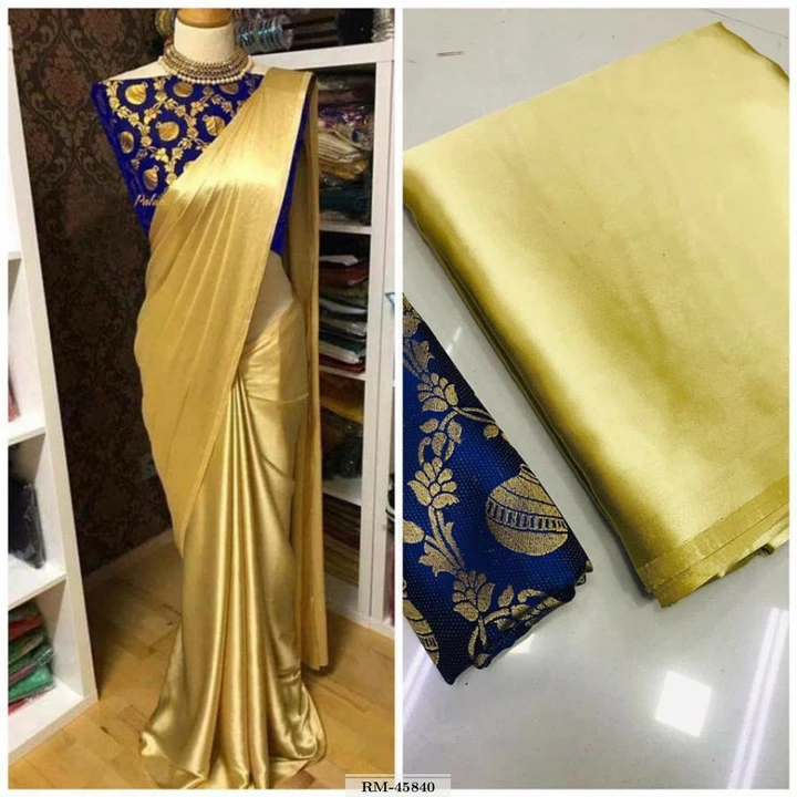 Solid Satin Saree uploaded by FACTION INDIA MART on 5/17/2022