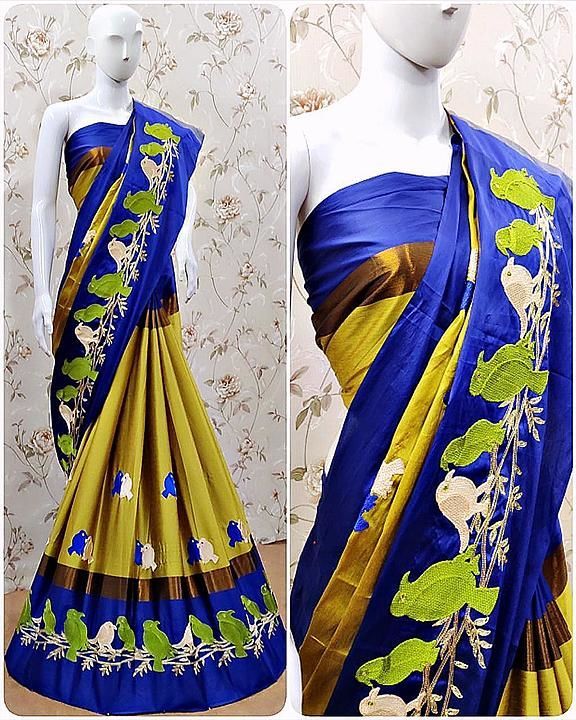 cotton saree with amezing  Embrodery multithread work uploaded by business on 6/17/2020