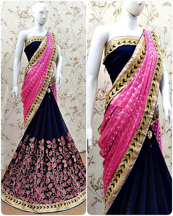 heavy Quality 60 gram georgette saree uploaded by business on 6/17/2020
