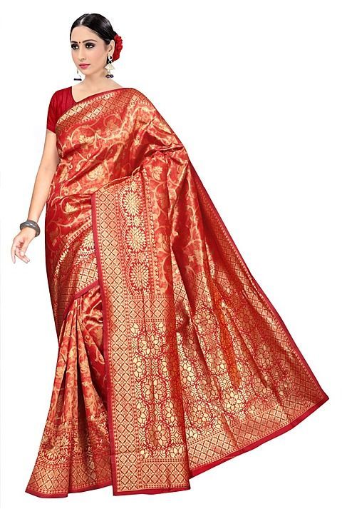 Vaamika fashion art silk with unstiched blouse saree uploaded by business on 10/27/2020