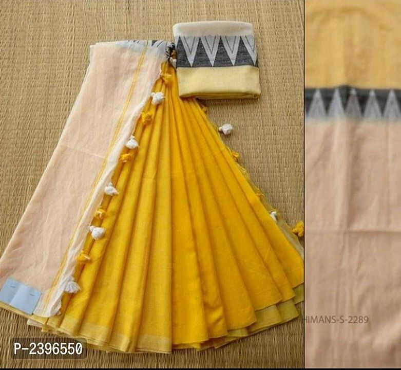 Handloom Cotton Khadi Saree with Blouse piece uploaded by business on 10/27/2020