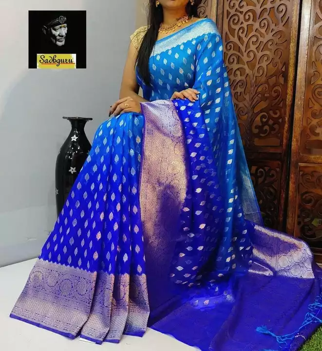 semi georgette soft silk saree uploaded by Banaras Silk Palace on 5/17/2022