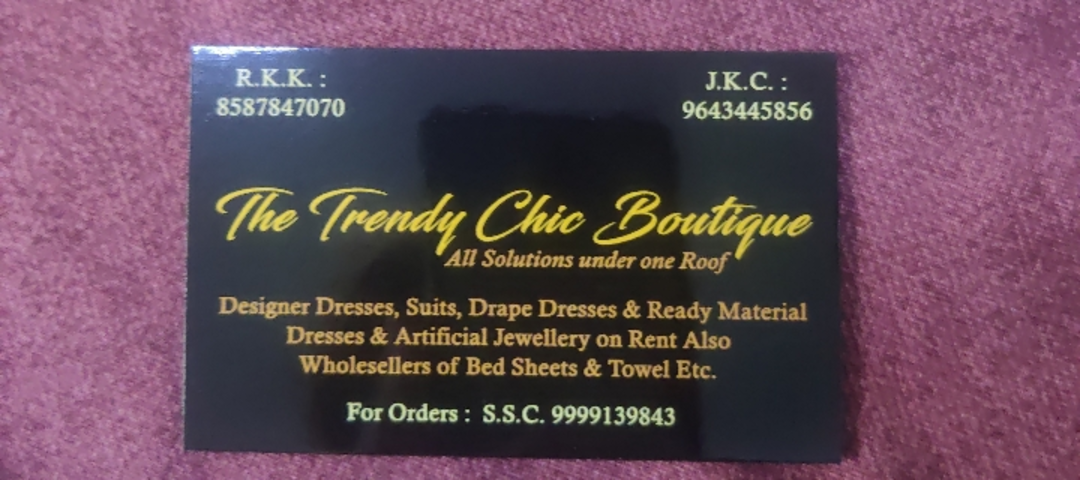 Visiting card store images of Boutique & kurty manufacture