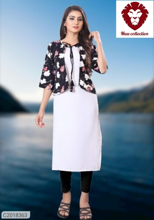 Post image *Product Name:* Unique Printed American Creape Casual Kurtis With Jacket
*Details:*Product Name: Unique Printed American Creape Casual Kurtis With JacketPackage Contains: 1 Piece of Casual Kurtis With Jacket
Kurti Fabric: American Crepe
Kurti Sleeves Type: 3/4th Sleeves
Kurti Work: Printed
Kurti Lenght: 44
Kurti Stitched Type: StitchedWeight: 190
💥 *FREE Shipping* 💥 *No COD* only fast payment advance in Google pay Paytm wallet💥 *FREE Return &amp; 100% Refund* 🚚 *Delivery*: Within 7 days