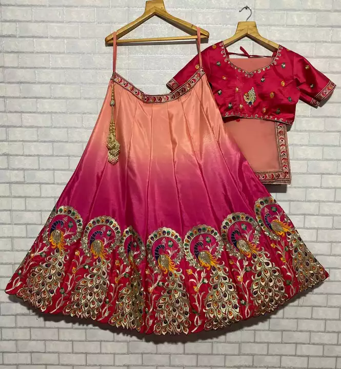 Post image *MC-(7677)*  💃 *Lehenga choli* 💃
Multi Print Colour Dulhan Lehenga Choli, Wedding Lehenga Choli, Party Dress.
Multi Print Colour Embroidered Attractive Party Wear Silk Lehenga choli has a Regular-fit and is Made From High-Grade Fabrics And Yarn.
💃 *Lehnga Fabric* :- Peding Satin Silk
💃 *Dupatta Fabric* :- Heavy Georgette With Work Fancy Border Less Work (dupatta size 2.40 meter)
💃 *Blouse Fabric* :-Peding Satin Silk
💃 *Lehenga Inner* :-Raw Micro Silk
💃 *Colour* :- Multi Print
💃 *Blouse Work* :-  Multi Niddle Work, Coding Work, Embroidery Work, Zari Work.
💃 *Lehenga Work* :-Multi Niddle Work, Coding Work, Embroidery Work, Zari Work, Less.
💃 *Type* : Lehenga :-Semi Stitched,  Blouse:-Unstitched 
💃 *OCCASIONS* :- Festival, Party, Traditional, Wedding, Dulhan Lehenga , Bridal Lehenga, Marriage Special, Party Wear.
💃 *Weight* :-1.20 kg
💃 *Size* :- Free Size,Lehenga: Length-42" Inches Width-up To 42 to 44" Flair bottom-up to 2.60 Mtr.
*RATE :-1690+$/-*
👑 *KING OF QUALITY* 👑
