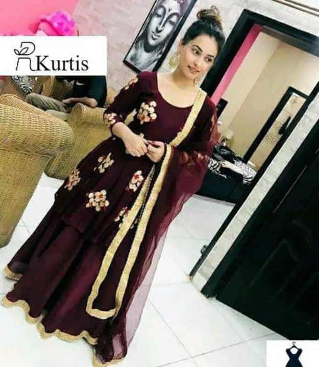 Heavy rayon kurti skirt with dupatta set uploaded by Fashion Butiq  on 5/18/2022