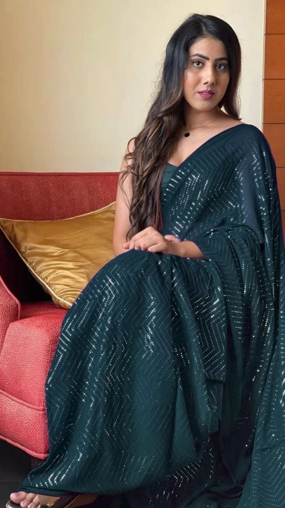 Saree fabric:- *Georgette*

Work:- *ZigZag Sequence Embroidery Design Work*

*Fancy Party-wear Saree uploaded by S.N.COLLECTIONS  on 5/18/2022